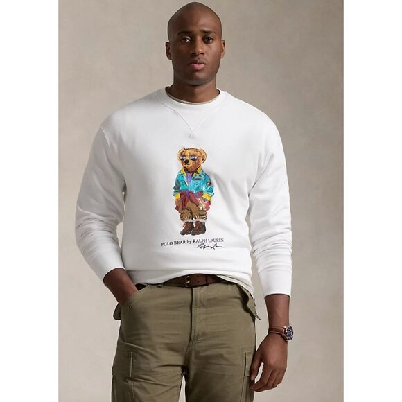Polo Ralph Lauren Other - POLO Ralph Lauren Bear Fleece Sweatshirt White Crewneck Size Small